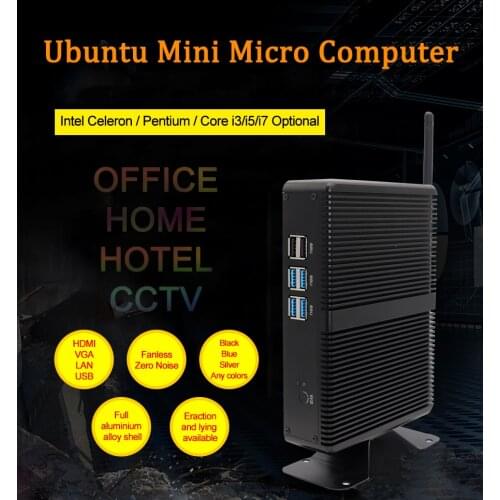 Cheap Fanless Mini PC Core I3 4010Y/6157U I5 5287U/7267U Windows 10 Pro Portable Mini Computer 450M WIFI HDMI VGA RTC For 24/7