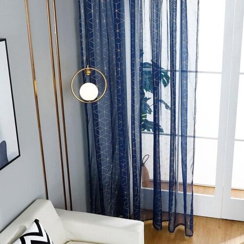 Invisible Geometric Jacquard White Sheer Tulle Curtains for Kitchen Balcony Window Blinds Modern Tulle Custom