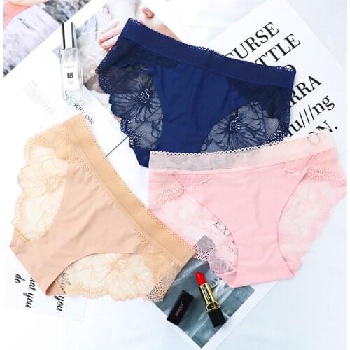 2018 New Pattern Lace Sexy Ma'am Underpants Ventilation In Waist Full Cotton Stall A Piece Of Type Nothing Underwear