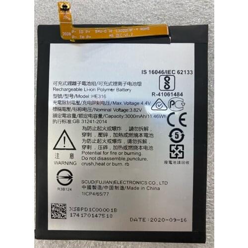 HST New Battery 3000mAh HE316 battery for Nokia 6 N6 TA-1000 TA-1003 Smartphone Replacement Lithium Polymer Batteries