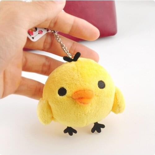New cute 6cm plush Little Yellow Chicken bag baby bed Pendant soft Soothing doll Favorite Keychain high quality christmas gift