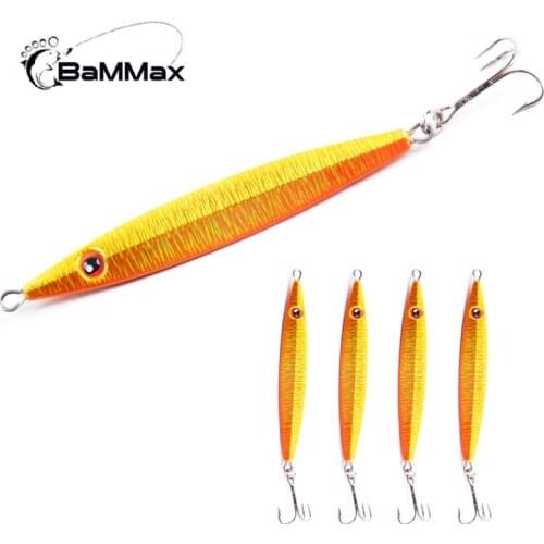 Bammax Fishing Lure 40g 10cm Metal shore Jigging Spoon Sea Carp Fly Fishing Spinner Bait Accessories Jig Hooks Tool Wobblers
