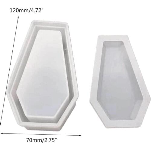 Resin Crystal Epoxy Mold Coffin Trinket Box Silicone Mould Halloween Gothic Container DIY Crafts Making Tools