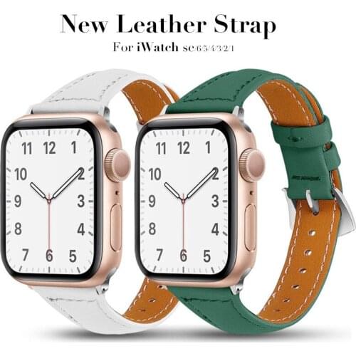 Ladies Genuine Cow Leather For Apple Watch Band 42MM 38MM 40mm 44mm for iWatch Strap Sports Buckle Smart watch series 3 4 5 6 SE