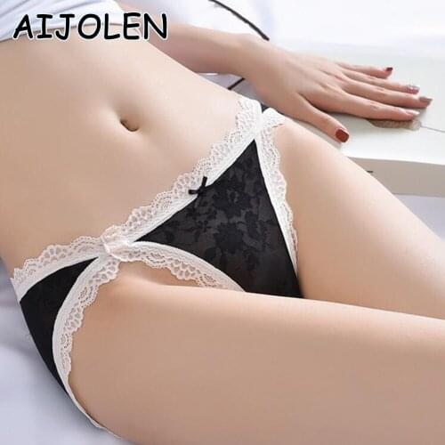 AIJOLEN Sexy Lace Hollow Ladies Panties Bag Hip Retro Perspective Underwear Spring And Summer Net Gauze Girls Briefs