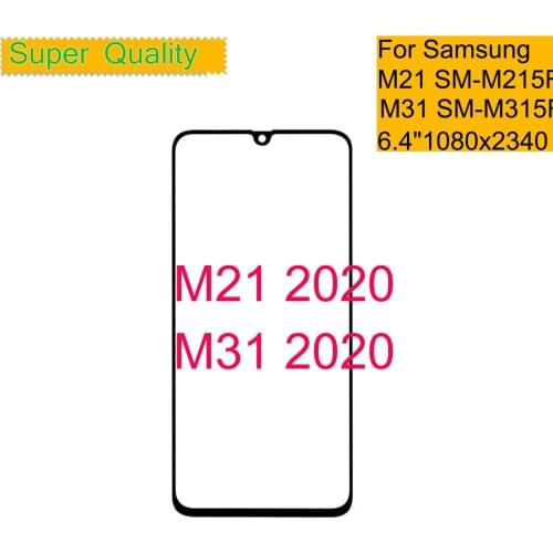 10Pcs/lot For Samsung Galaxy M21 M215 / M31 M315 Touch Screen Front Glass Panel LCD Outer Lens M21 M31 Front Glass Replacement