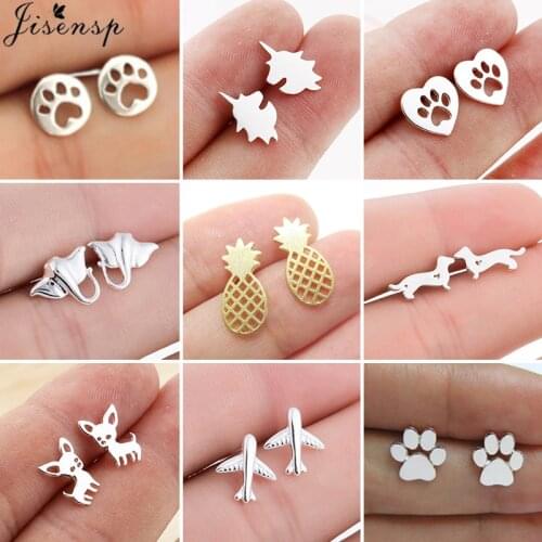 New Fashion Jewelry Earings Cute Animal Stud Earrings for Women Kids Simple Dog Paw Chihuahua Dachshunds Ear Piercing Pendientes
