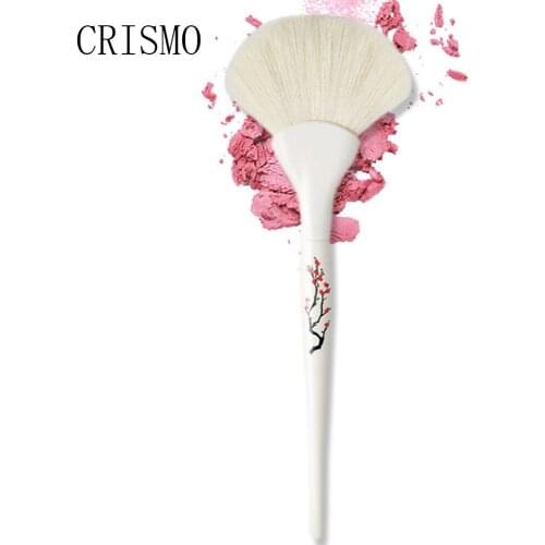 CRISMO Plum Patterned Makeup Brushes Foundation Loose Brush Face Makeup Fan Shape Brush Makeup Cosmetic Tools