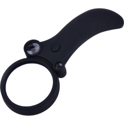 Magnifying Glass Microscope Handheld Handle Lupa 2.5x Magnifier For Reading 3 Lens with LED Light Counterfeit 1 UV Light