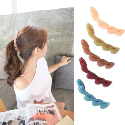 Women Girls Hair Pins Hair Clips 5 Colors Elegant Non-Slip Durable Plastic Acrylic Hair Claw Clip Hairpin Women Accessories