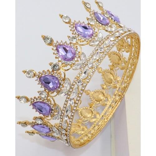 Vintage Wedding Queen King Tiaras and Crowns Bridal Head Jewelry Accessories Women diadem Pageant Headpiece Bride Hair Ornament