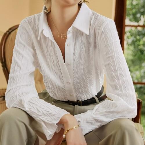 GypsyLady White Vintage Shirt Blouse Cotton Autumn Chic French Women Shirts Blouse Long Sleeve Elegant Office Ladies Shirt Tops