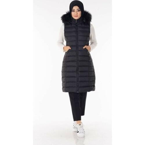 Womens Black Long Inflatable Vest