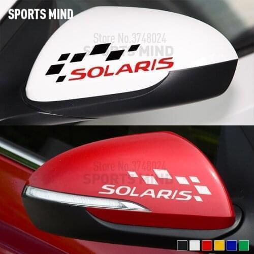 1 Pair SPORTS MIND Car Styling Automobiles Rear View Mirror Car Stickers Decal For Hyundai Solaris 2017 Exterior Accessories