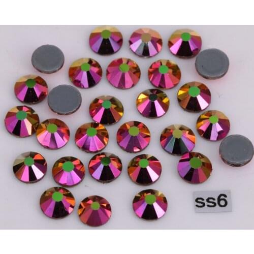 1440pcs/Lot, High Quality ss6 (1.9-2.1mm) Rainbow-Rose-Gold Hotfix Rhinestones / Iron On Flat Back Crystals