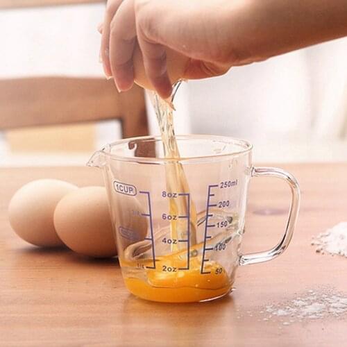 250ml/500ml Heat-resistant Glass Measuring Cup Milk cup with Scale Microwave Oven Measuring Cup scale cup