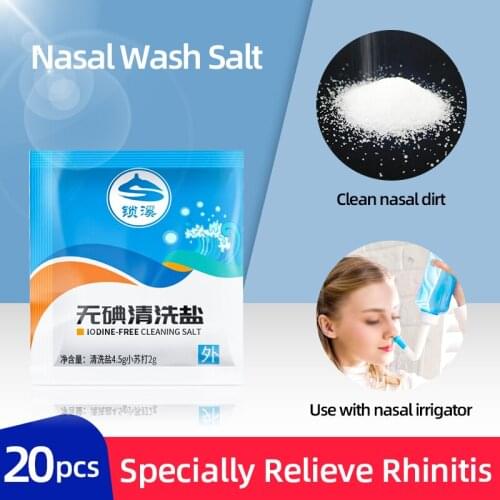30Bags iodine-free Nasal Wash Salt 4.5g Allergic Rhinitis Relief for Nose Wash Bottle Adults Children Sinusitis Nose Use Cleaner