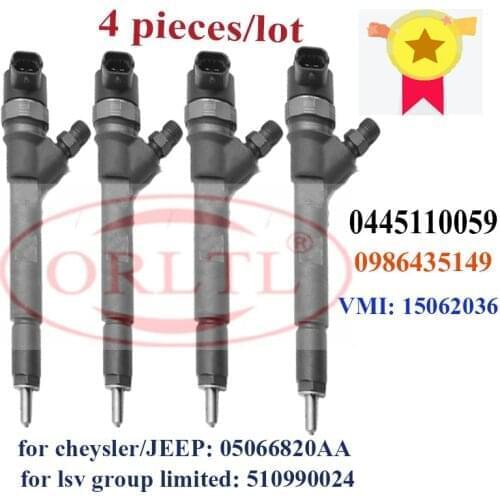 4 pieces/lot ORLTL New 0445110059 0986435149 Diesel Fuel Injector 0 445 110 059 For lsv group limited: 510990024