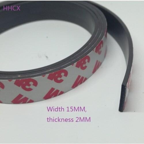 5 Meter Rubber Magnet 15*2 mm 3M self Adhesive Flexible Magnetic Strip Magnetic Tape width 15mm thickness 2mm 15mm x 2mm 15x2