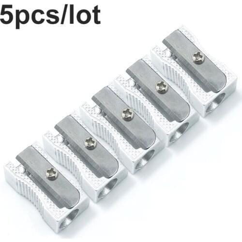 5pc Silver Metal Classical Pencil Sharpener Girls Makeup Pen Sharpener Drawing Writing Learning Tools School Supplies Stationery