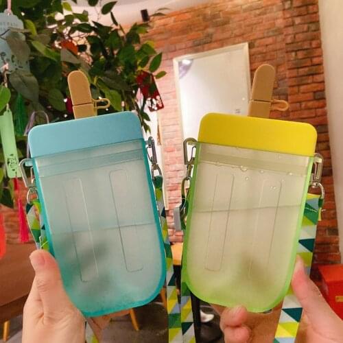 300ml Water Bottle with Straw Cute Drink Water Cups Portable Transparent Summer Tumbler Creative Outdoor Travel Sports For Girls