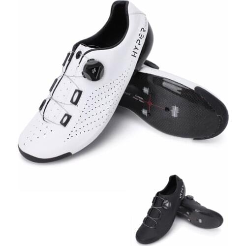 C8 New Black White Carbon Fiber Road Cycling Self-Locking Shoes Heat Moldable BOA Dial Thermoplastic Ultra Light Hard Racing