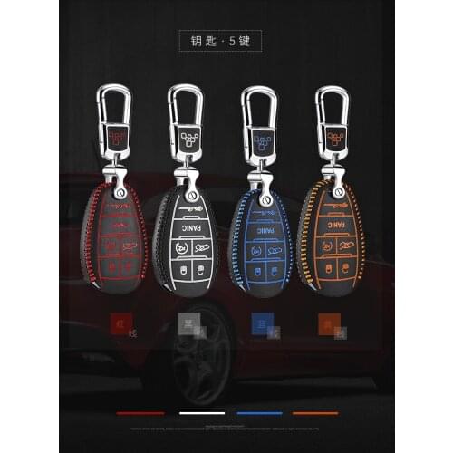Key cover for alfa romeo giulia 2017 2018 alfa romeo stelvio leather holster car key bag Key Case 5 button