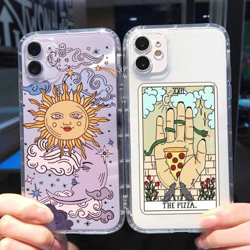 Aesthetic Art draw Pizza Coffee Phone Case For IPhone 12 Pro Max 11 Pro 5S 6s 7 8 Plus X XS MAX XR SE 2 Soft TPU Silicone Cover