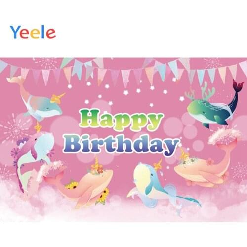 Pink Shark Unicorn Mermaid Whale Fish Underwater Baby Shower Photography Backdrops Photographic Background For Photo Studio Prop