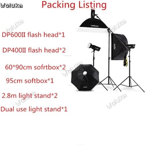 Godox Photographic lamp DP600WII+DP400WII Still life shooting fill lamp three lamps set photographic lighting equipment CD50 T03
