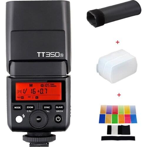 Godox TT350N Speedlite 2.4G HSS 1/8000s TTL GN36 Camera Flash Light for Nikon d5300 d7100 d90 d3100 d5200 d750 d3000 Color Filte