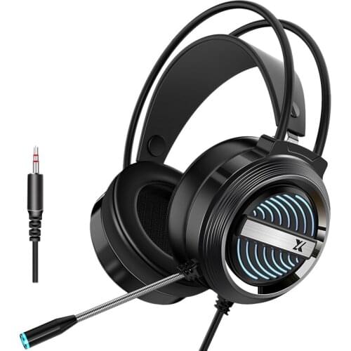 Gaming Headset Head-Mounted Wired Headset Headset for Mobile Phones Computers Tablets 3.5 mm Jack