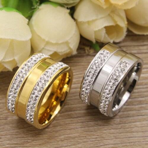 Top Quality Gold and Silver Color Hot Wholesale Newest Fashion Jewelry Rings Stainless Steel For Women RBJDHYBH