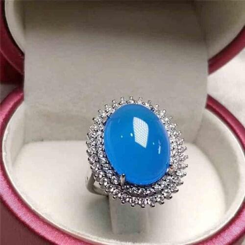 Free shipping 925 Silver inlaid jade ring couple of emerald rings agate Ice jade Resizable Ring