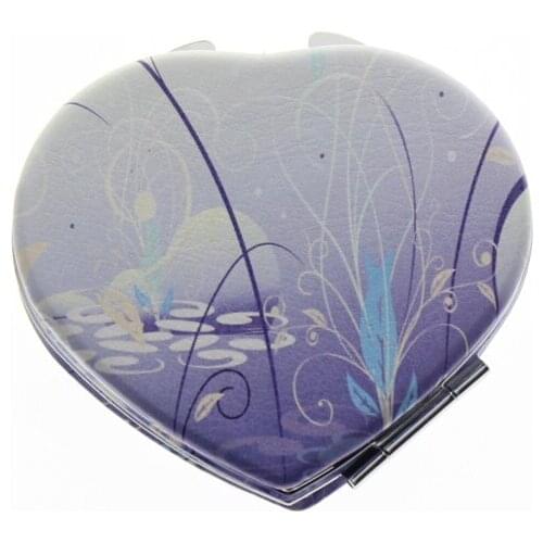 7*6.5cm Heart Shape Double Side Stainless Steel Espejos De Bolsillo Espelho De Bolso Miroir De Poche Luxury Compact Mirror