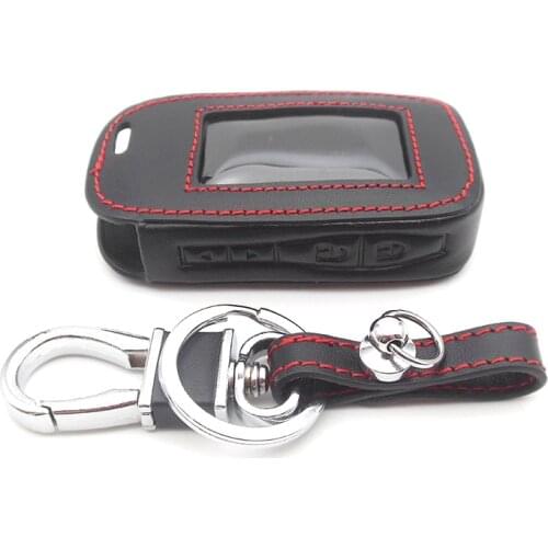 E60 E90 Leather Key Fob Cover Cases For StarLine E60 E90 E63 E93 E95 E66 E96 LCD Remote Controller KeyChain Transmitter
