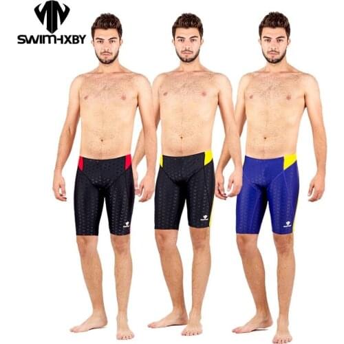 HXBYMen Swimsuit Competition Boys Swimwear Briefs Mens Swimming Trunks For Bathing Swim Shorts Sharkskin Swimsuits free shipping