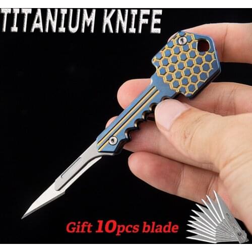 Mini Pocket Knife EDC Carving Tool Titanium Alloy Utility Knifes Emergency Key Medical Outdoor Survival Self-help Folding Knives