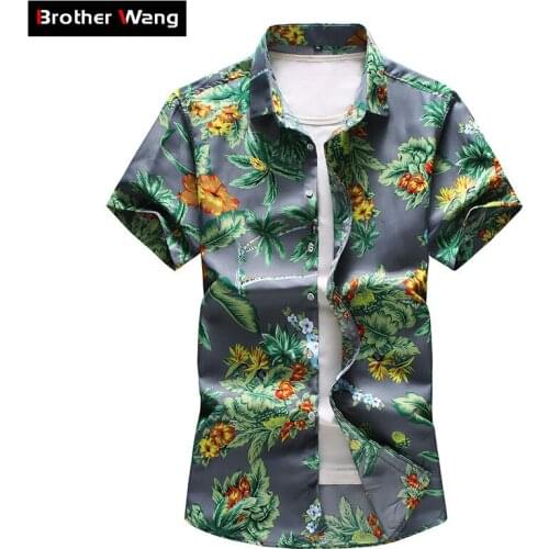 16 Color Mens Hawaiian Short Sleeve Shirt 2020 Summer New Casual Printing Flower Shirt Male Brand Clothes Plus Size 5XL 6XL 7XL