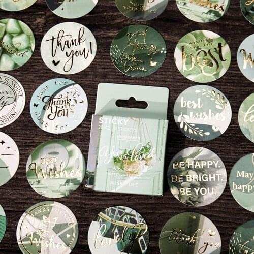 46 pcs/pack Green plants Journal Decorative Stickers Scrapbooking Stick Label Diary Stationery Album thank you Stickers