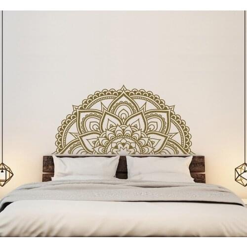 Mandala Decal Master Bedroom Wall Decor- Half Mandala Car Decal- Half Mandala Window Decal Boho Hippie Zen Yoga Indian A12-020