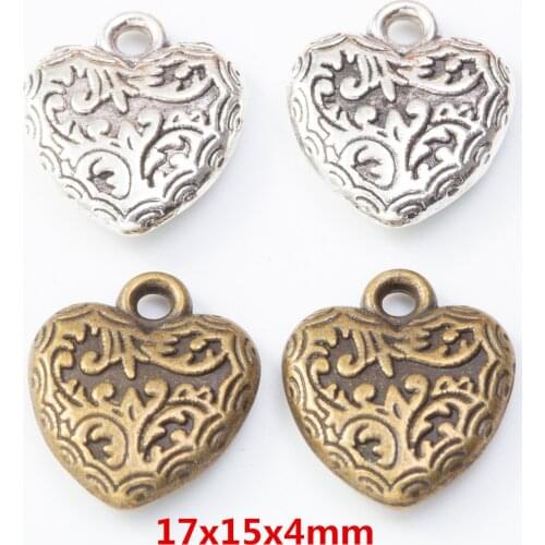20 pieces of retro metal zinc alloy love pendant for DIY handmade jewelry necklace making 8007