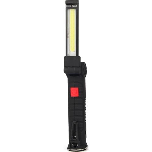 Portable 5 Mode COB Flashlight Torch USB Rechargeable LED Work Light Magnetic Lanterna Hanging Hook Lamp For Outdoor Camping