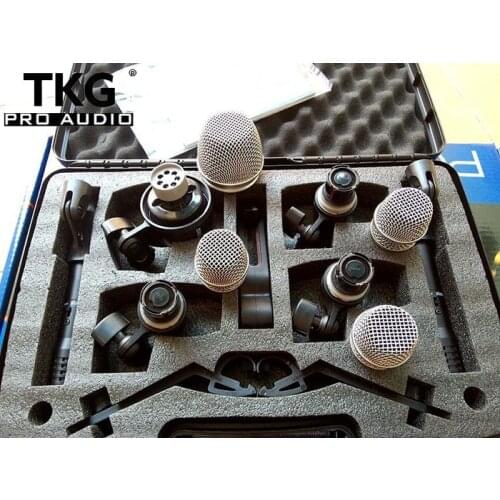 Professional Musical Instrument drum mic microphone set with 2 PG81 1 PG52 3 PG56 PGDMK6 microphone drum microphone kit