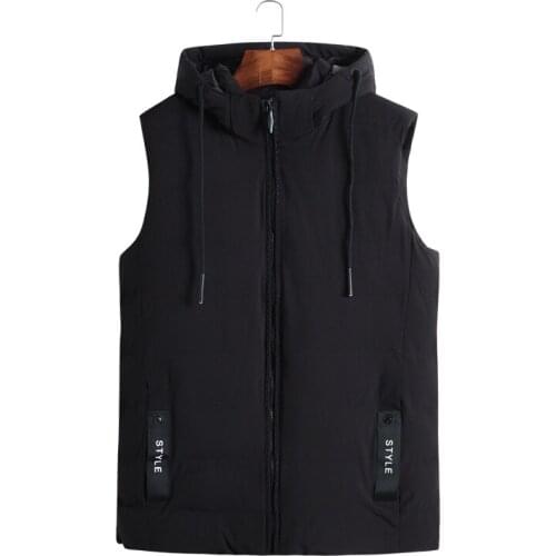 Plus Size 8XL 7XL Winter mens Warm sleeveless Vest men cotton hooded jacket male zipper Waistcoat for Autumn male gilet homme
