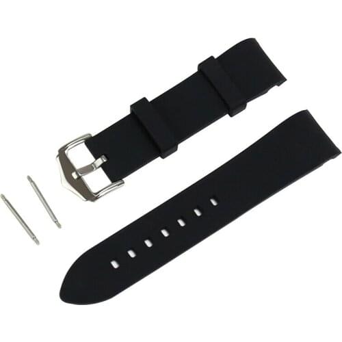 22mm Black orange Silicone Curved End dive Watch Strap Band Bracelet fit for SKX007