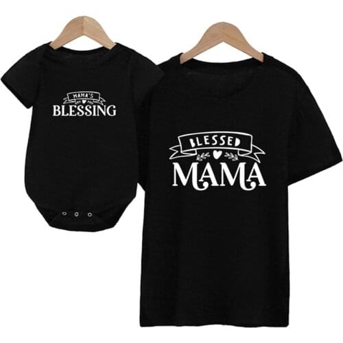 Family Look Mommy and Me Shirts Mama Mamas Girl Matching T-Shirts Mommy and Me Outfits Mother Daughter Shirts Gift for New Baby