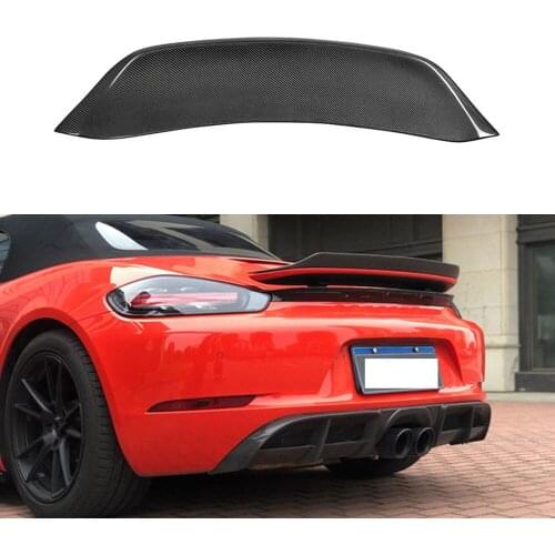 Carbon Fiber Car racing Rear Duck Spoiler Plate Wings fit for Porsche 718 Cayman 982 GT4 Type Spoiler 2016-2019 Car Styling