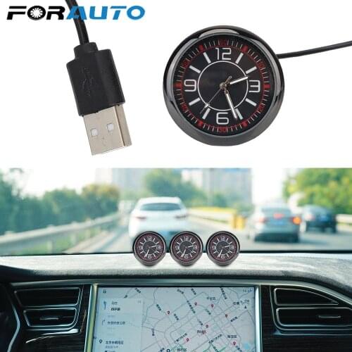 Luminous Mini Auto Watch Automobiles Interior Car Clock Display Time Digital Dashboard Ornament Pointer Clock