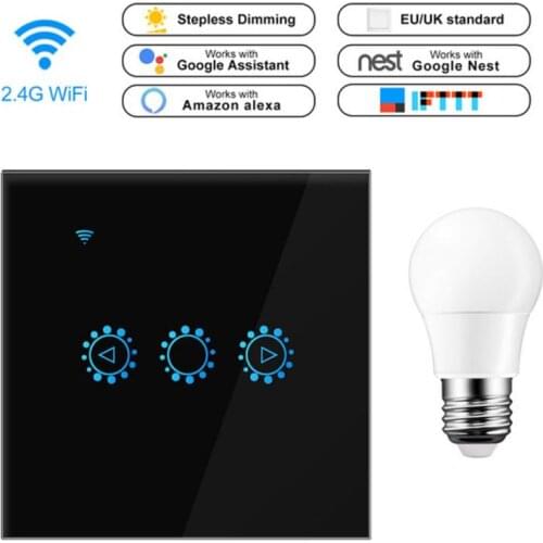 WiFi Dimmer Switch Smart Light Touch Switch Dimming Compatible With Amazon Alexa Google Home Dimmable 110V 220V US EU Standard
